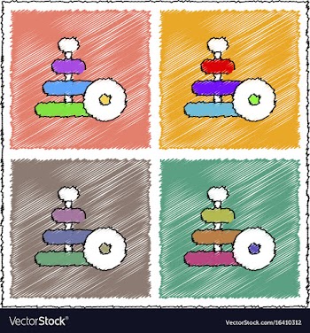 Collection of flat shading style icons children vector image