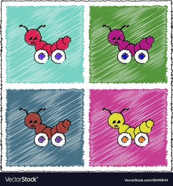 Collection of flat shading style icons children vector image