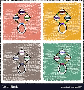Collection of flat shading style icons children vector image