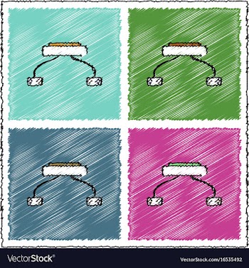 Collection of flat shading style icons children vector image