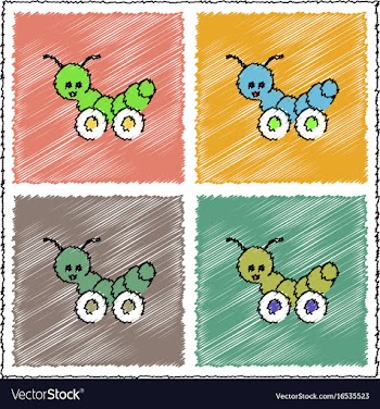 Collection of flat shading style icons children vector image