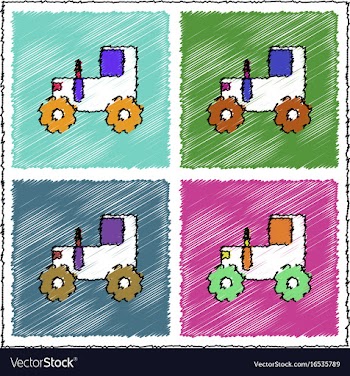 Collection of flat shading style icons children vector image