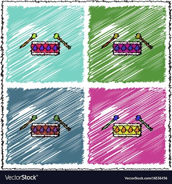 Collection of flat shading style icons children vector image