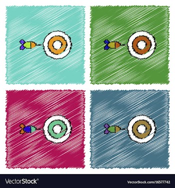Collection of flat shading style icons children vector image