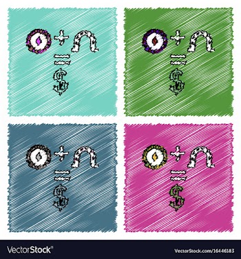 Collection of flat shading style icons chip vector image