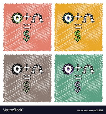 Collection of flat shading style icons chip vector image