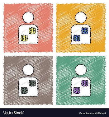 Collection of flat shading style icons dice in vector image