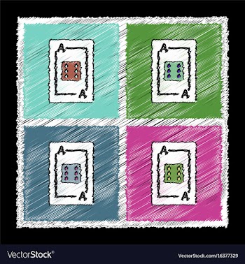 Collection of flat shading style icons dice on vector image