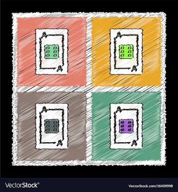 Collection of flat shading style icons dice on vector image