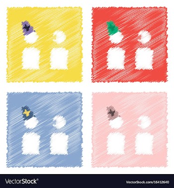 Collection of flat shading style icons doctor and vector image