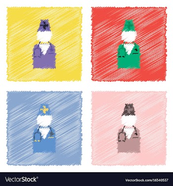 Collection of flat shading style icons doctor vector image