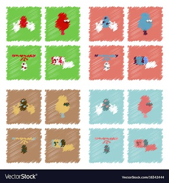 Collection of flat shading style icons eco system vector image