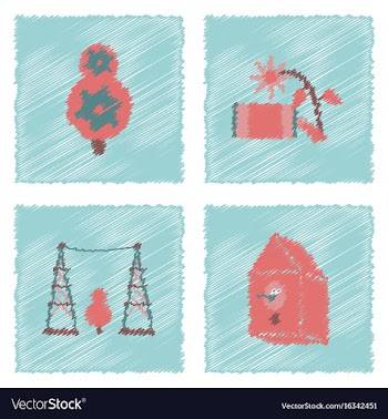 Collection of flat shading style icons eco system vector image