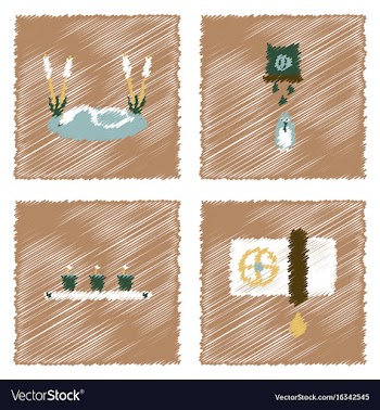 Collection of flat shading style icons eco system vector image