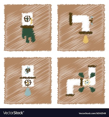 Collection of flat shading style icons eco system vector image