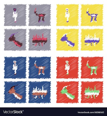 Collection of flat shading style icons eco system vector image