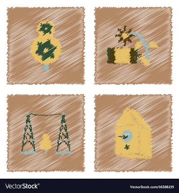 Collection of flat shading style icons eco system vector image