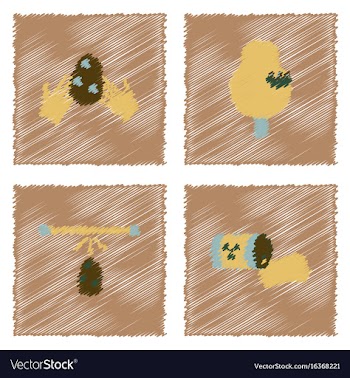 Collection of flat shading style icons eco system vector image