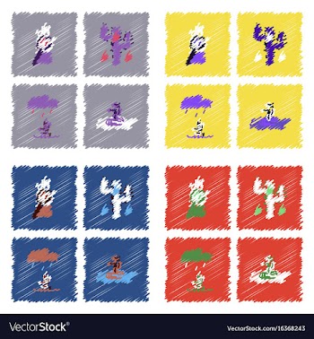 Collection of flat shading style icons eco system vector image
