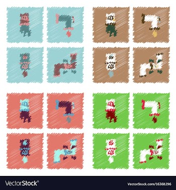 Collection of flat shading style icons eco system vector image