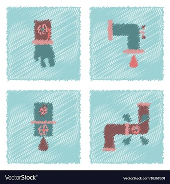Collection of flat shading style icons eco system vector image