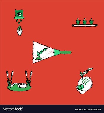 Collection of flat shading style icons eco system vector image