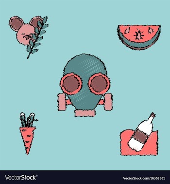 Collection of flat shading style icons eco system vector image