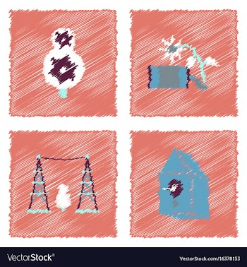 Collection of flat shading style icons eco system vector image