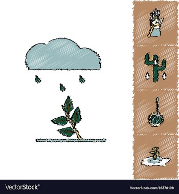 Collection of flat shading style icons eco system vector image