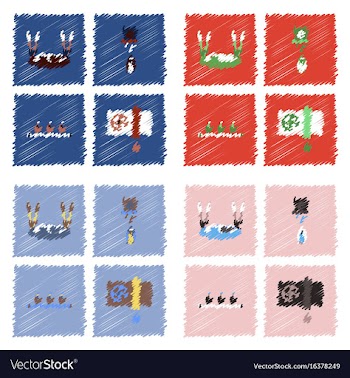 Collection of flat shading style icons eco system vector image