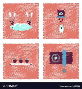 Collection of flat shading style icons eco system vector image