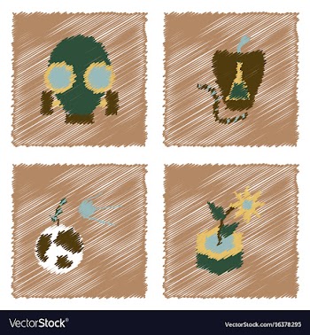 Collection of flat shading style icons eco system vector image