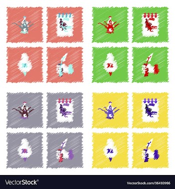 Collection of flat shading style icons eco system vector image