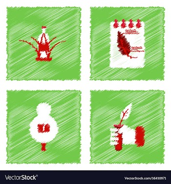 Collection of flat shading style icons eco system vector image