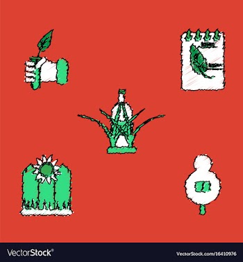 Collection of flat shading style icons eco system vector image