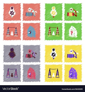 Collection of flat shading style icons eco system vector image