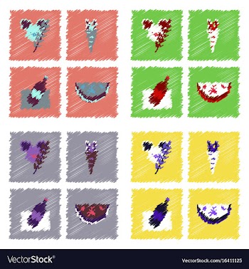 Collection of flat shading style icons eco system vector image