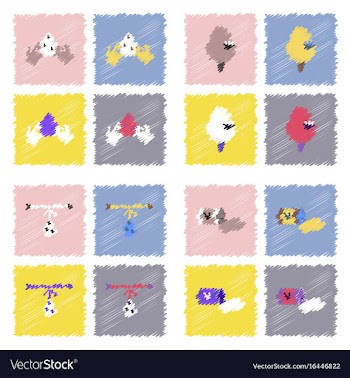 Collection of flat shading style icons eco system vector image