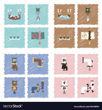 Collection of flat shading style icons eco system vector image