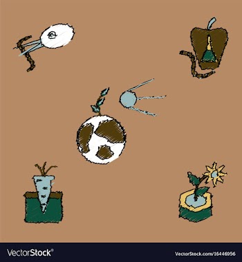 Collection of flat shading style icons eco system vector image