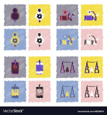 Collection of flat shading style icons eco system vector image