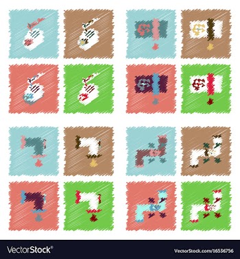 Collection of flat shading style icons eco system vector image