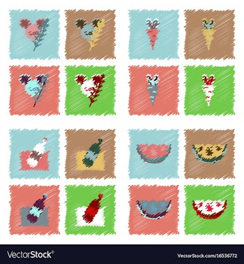 Collection of flat shading style icons eco system vector image