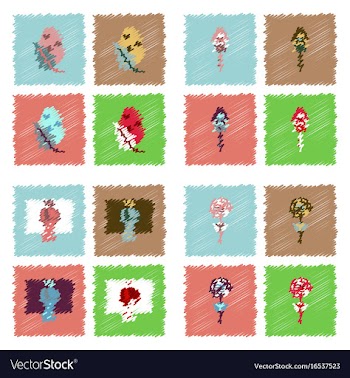 Collection of flat shading style icons eco system vector image