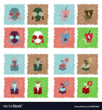 Collection of flat shading style icons eco system vector image