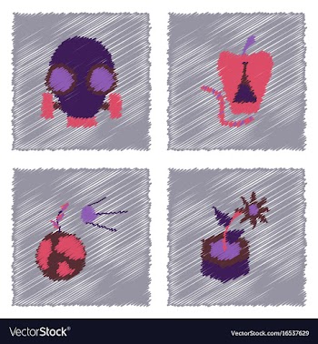 Collection of flat shading style icons eco system vector image