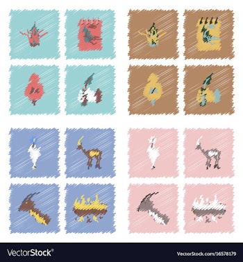 Collection of flat shading style icons eco system vector image
