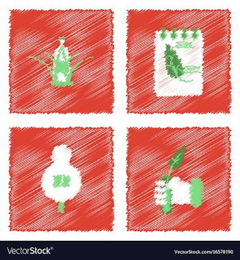 Collection of flat shading style icons eco system vector image
