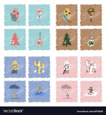 Collection of flat shading style icons eco system vector image