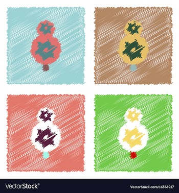 Collection of flat shading style icons eco tree vector image